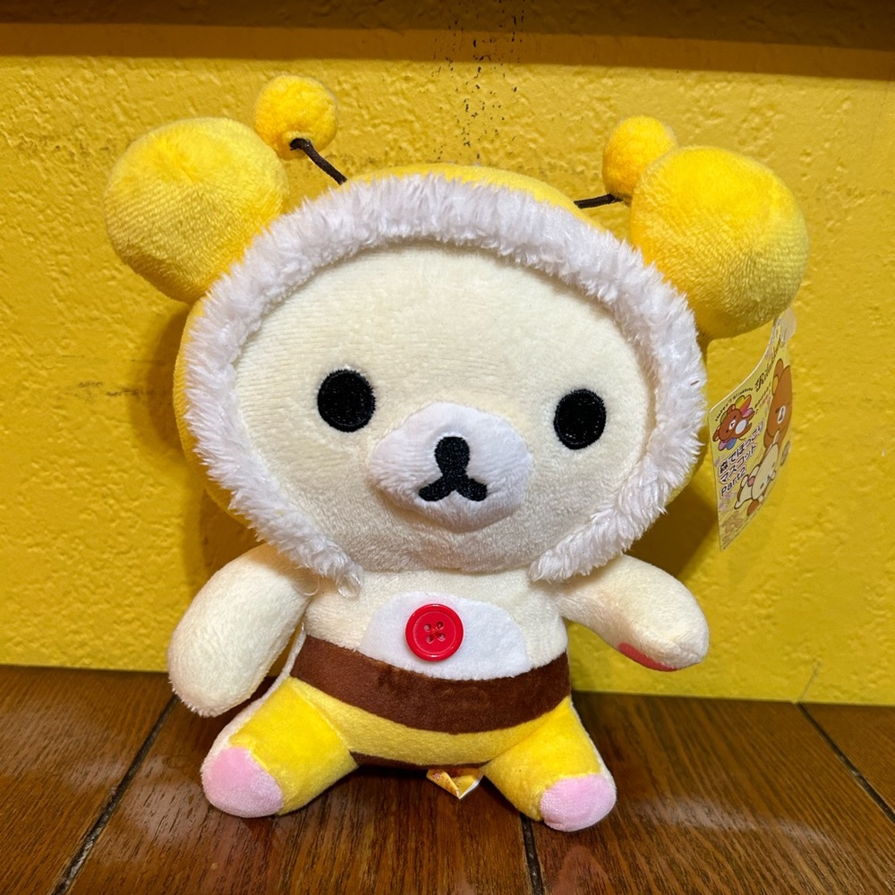 San-X Honey Bee Rilakkuma Bear Korilakkuma Round 1 Plush New with Tags
